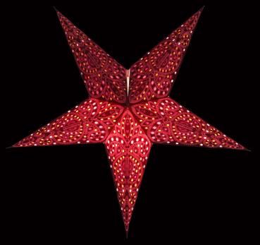 Baby Dunhill Red - Foldable glowing Paperstar with 5 points, 40 cm
